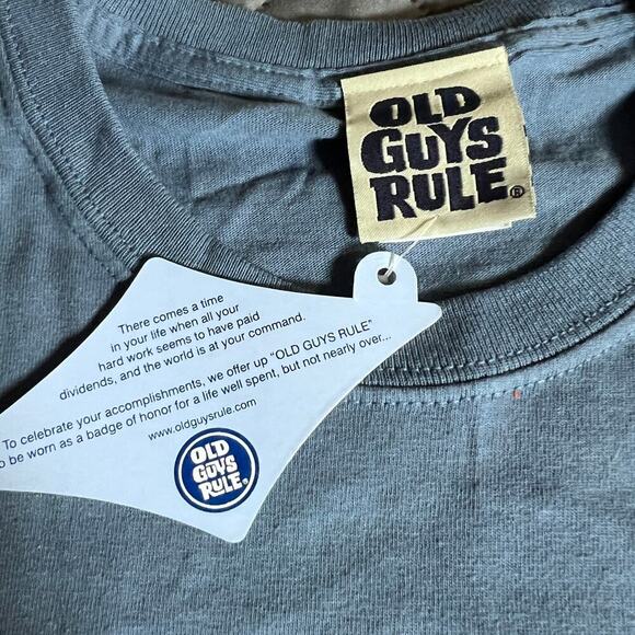 ✨NWT Old Guys Rule T-Shirt XL Blue Golf Graphic Iron Man 100% Cotton - Picture 4 of 7